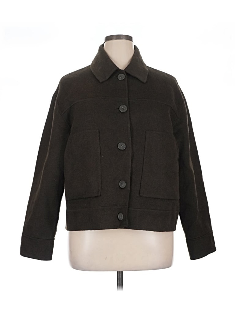 Bernardo Brown Boxy Wool Peacoat
